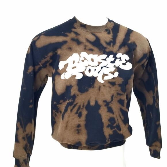 BEASTIE BOYS Acid Washed, Distressed Pullover Crewneck, Sweatshirt Hip Hop Rap - Picture 2 of 5